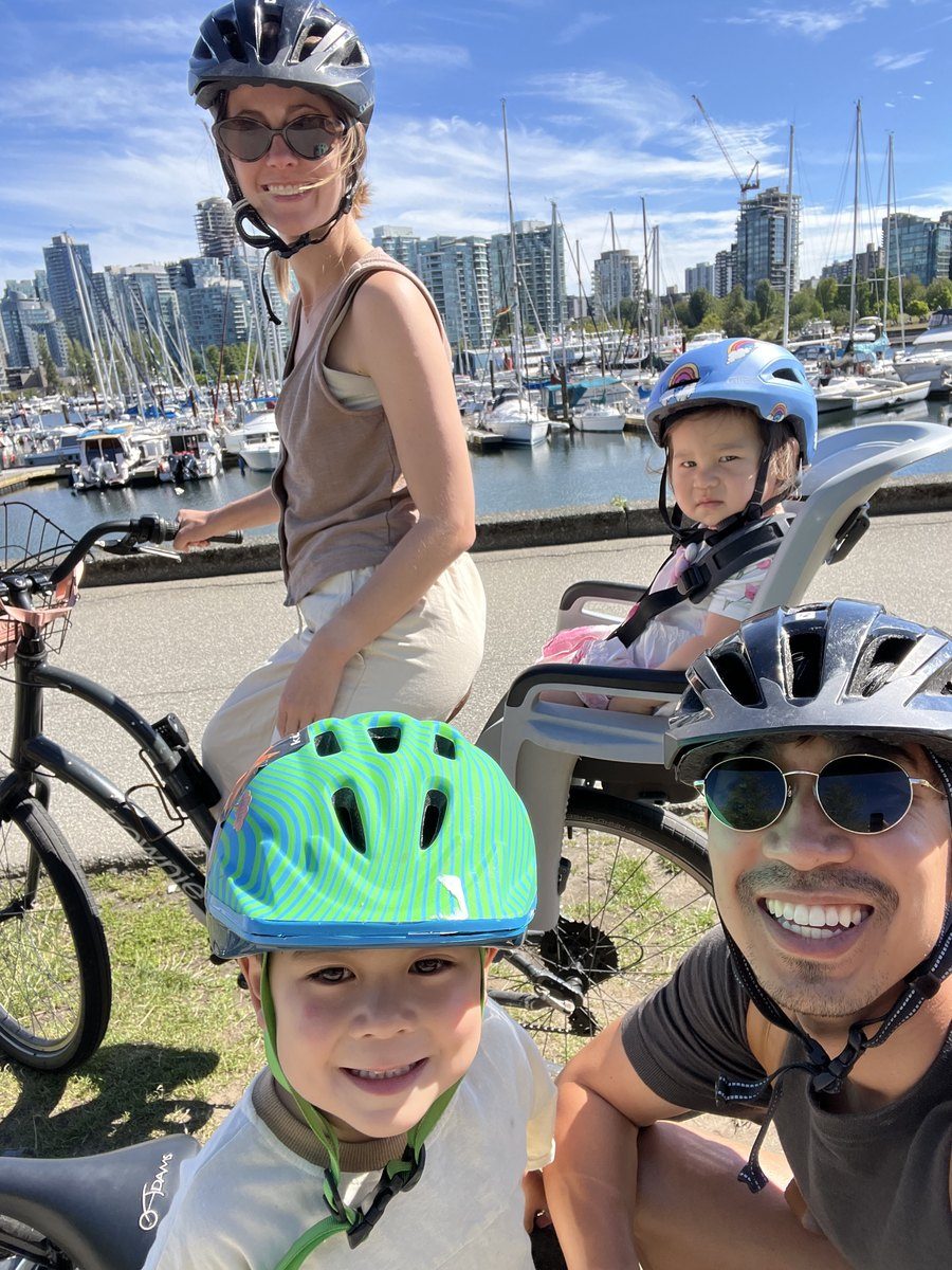 Dr. Shao and his family on a bike ride